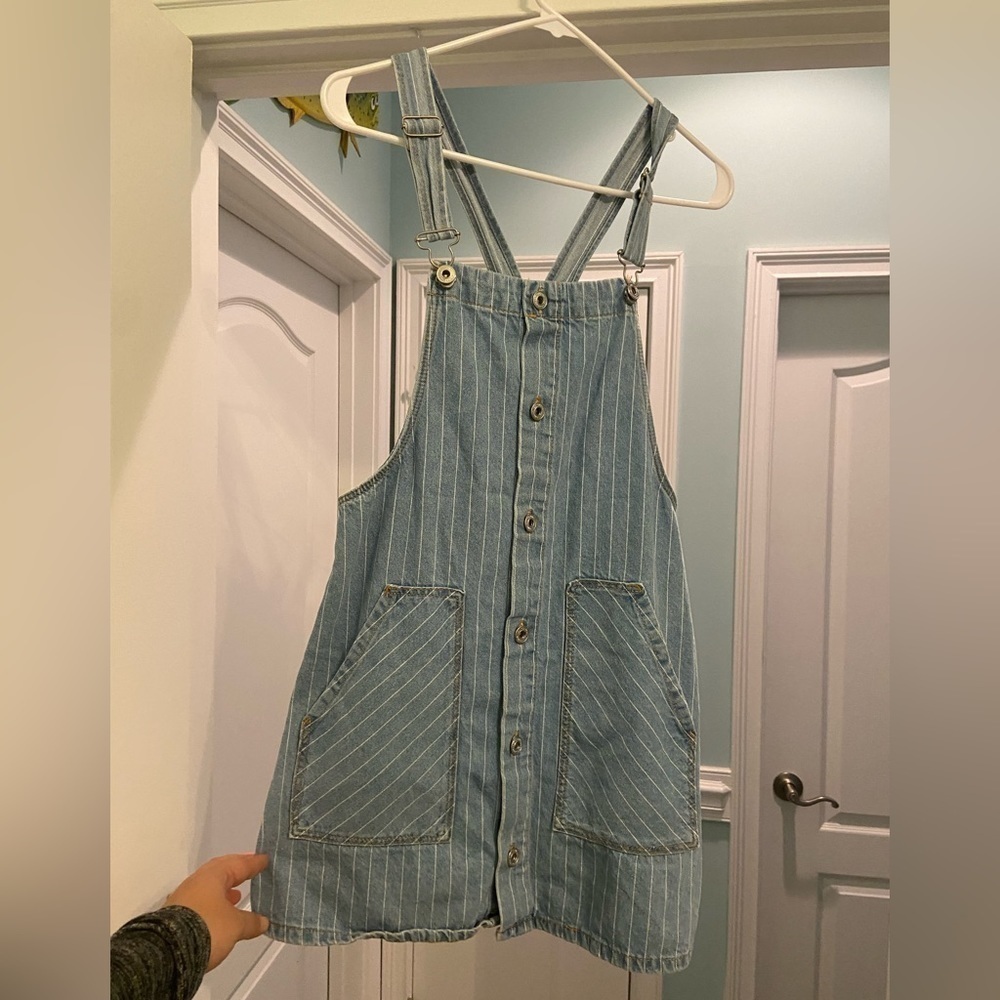 ZARA Kids Coverall Denim Dress - Picture 1 of 4